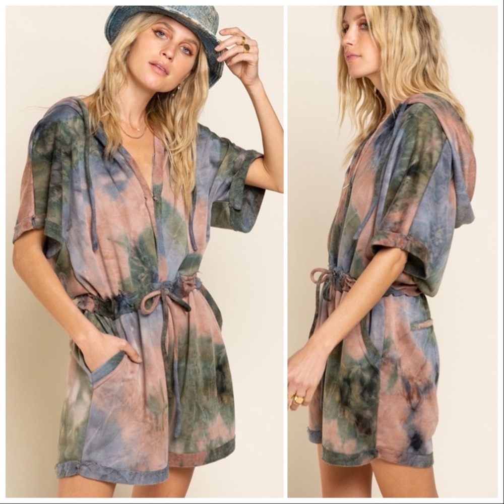 POL Earth Palette Hooded Lounge Romper - Picture 4 of 14